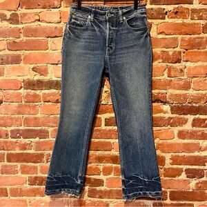 Helmut Lang Tacked Crop Flare Light Blue Size 28